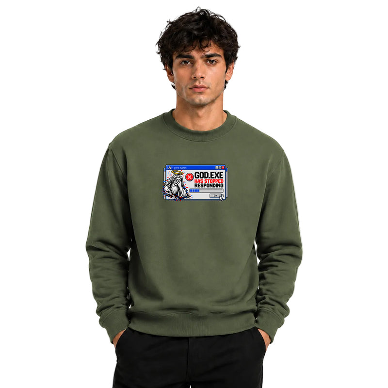 Freethinker | Arif  Men's God Has Stopped Responding Sweatshirt full sleeve - (270 GSM, unbrushed)