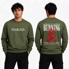 BestyPop Men’s Graphic Print Round Neck Sweatshirt - 270 GSM