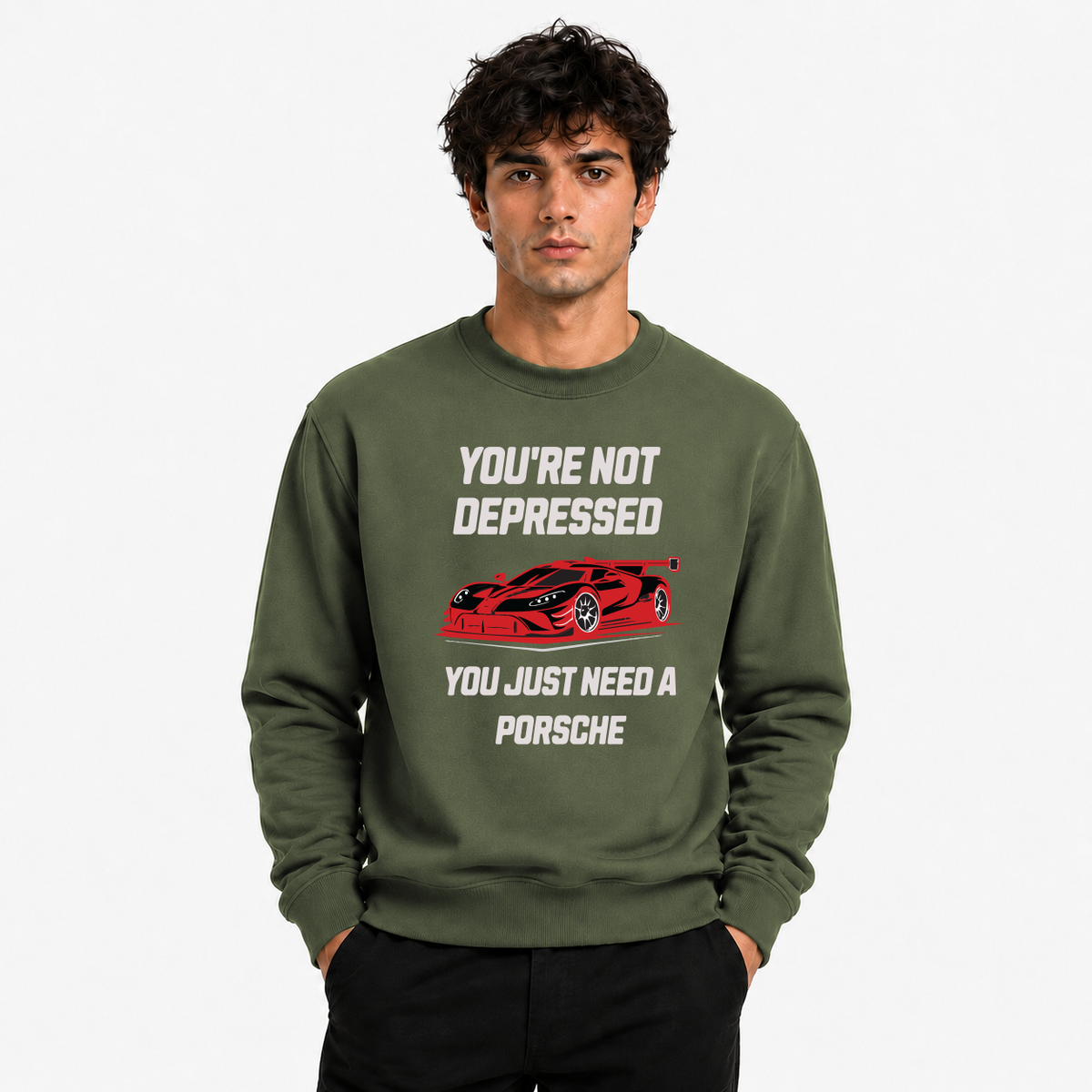 BestyPop Men’s Graphic Print Round Neck Sweatshirt - 270 GSM