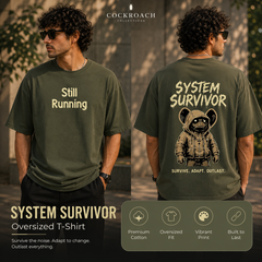 BestyPop Men’s Oversized T-Shirt - System Survival