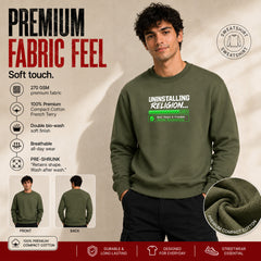 Freethinker | Arif  Men's Uninstalling Religion Sweatshirt full sleeve - (270 GSM, unbrushed)