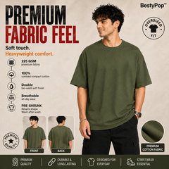 BestyPop Men’s Oversized Plain T-Shirt