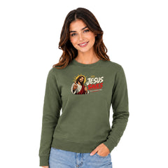 Freethinker | Arif Women's Jesus Save Us Sweatshirt full sleeve - (270 GSM, unbrushed)