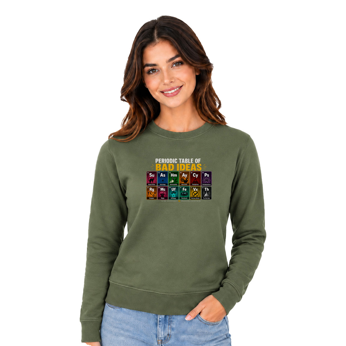 Freethinker | Arif  Women's Bad Idea Sweatshirt full sleeve - (270 GSM, unbrushed)