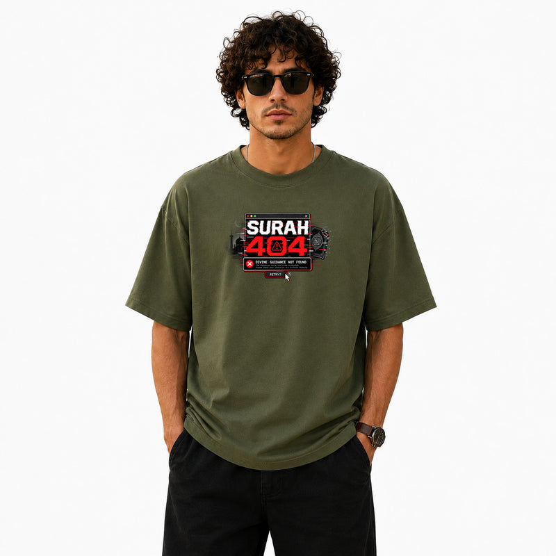 Freethinker | Arif Men's Surah 404 Crew neck Oversized T-Shirt - (225 GSM heavyweight fabric)