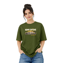 Freethinker | Arif Women's Homosapiens Crew neck Oversized T-Shirt - (225 GSM heavyweight fabric)