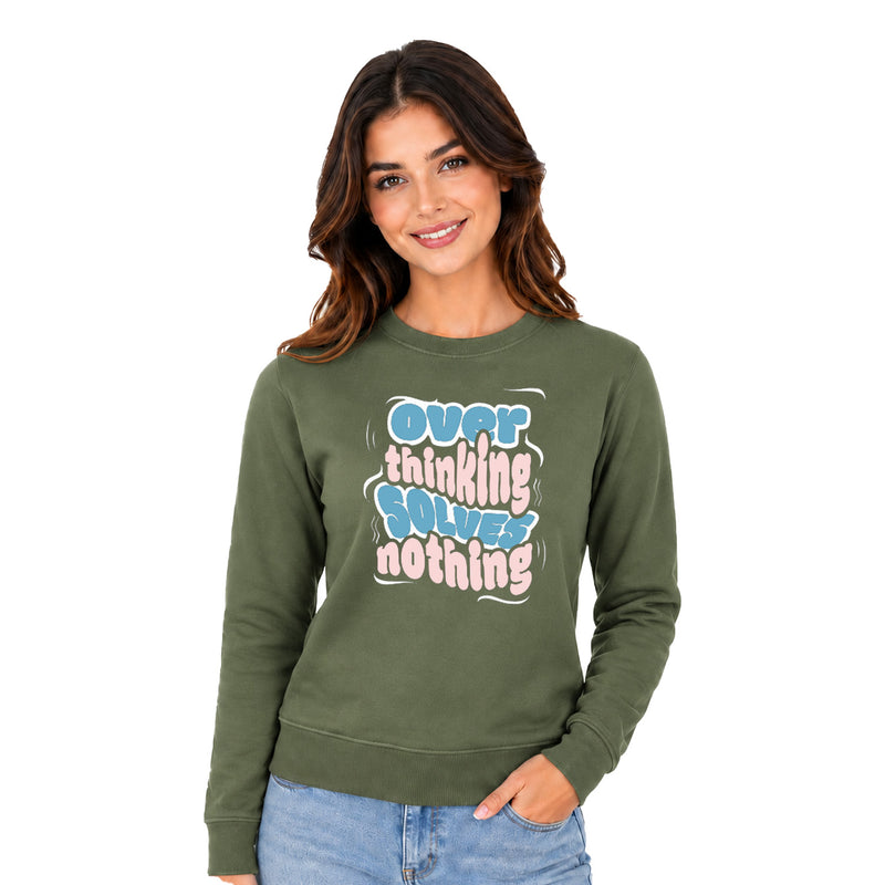 BestyPop Women’s Graphic Print Round Neck Sweatshirt - 270 GSM