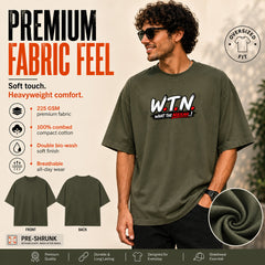 Freethinker | Arif Men's WTN Crew neck Oversized T-Shirt - (225 GSM heavyweight fabric)