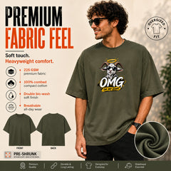 Freethinker | Arif Men's Crew neck Oversized T-Shirt - (225 GSM heavyweight fabric)