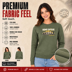 Freethinker | Arif  Women's Homosapiens Sweatshirt full sleeve - (270 GSM, unbrushed)