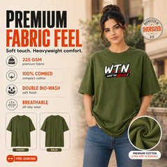 Freethinker | Arif Women's Crew neck Oversized T-Shirt - (225 GSM heavyweight fabric)