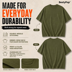 BestyPop Women’s Oversized Plain T-Shirt