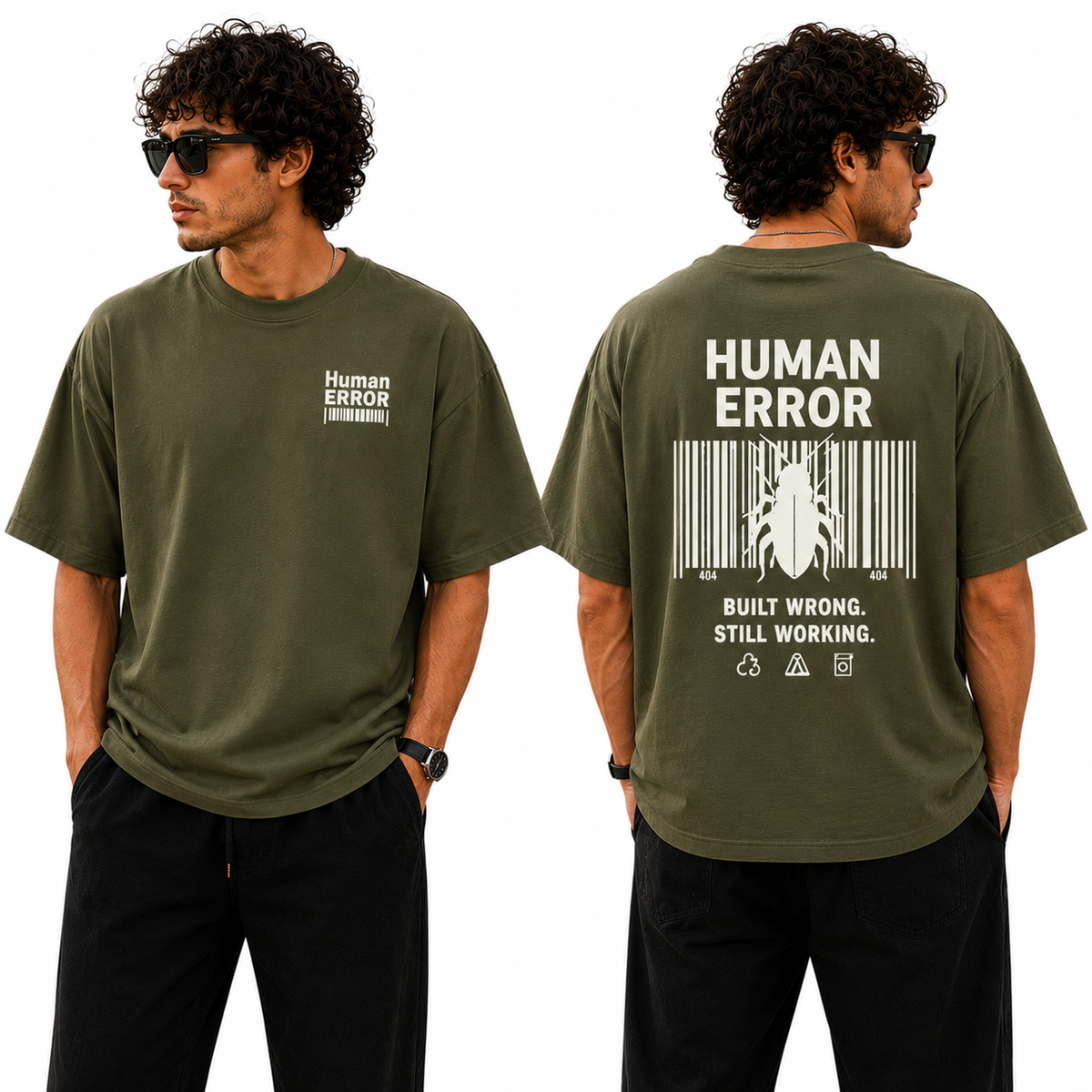 BestyPop Men’s Oversized T-Shirt - Human Error