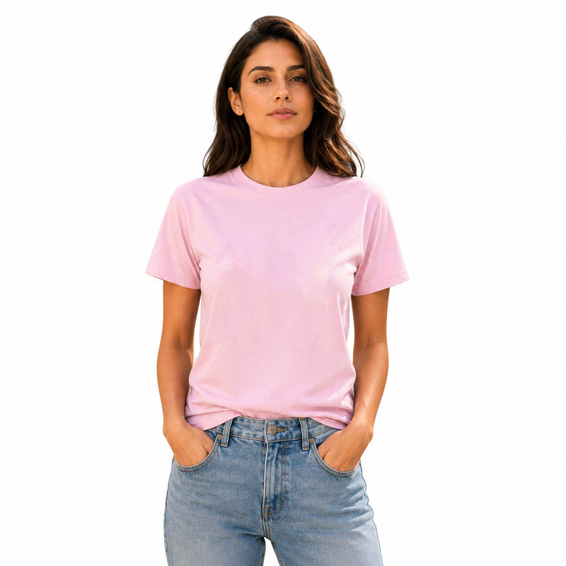 Women’s Plain Round Neck T-Shirt - 190 GSM Single Jersey