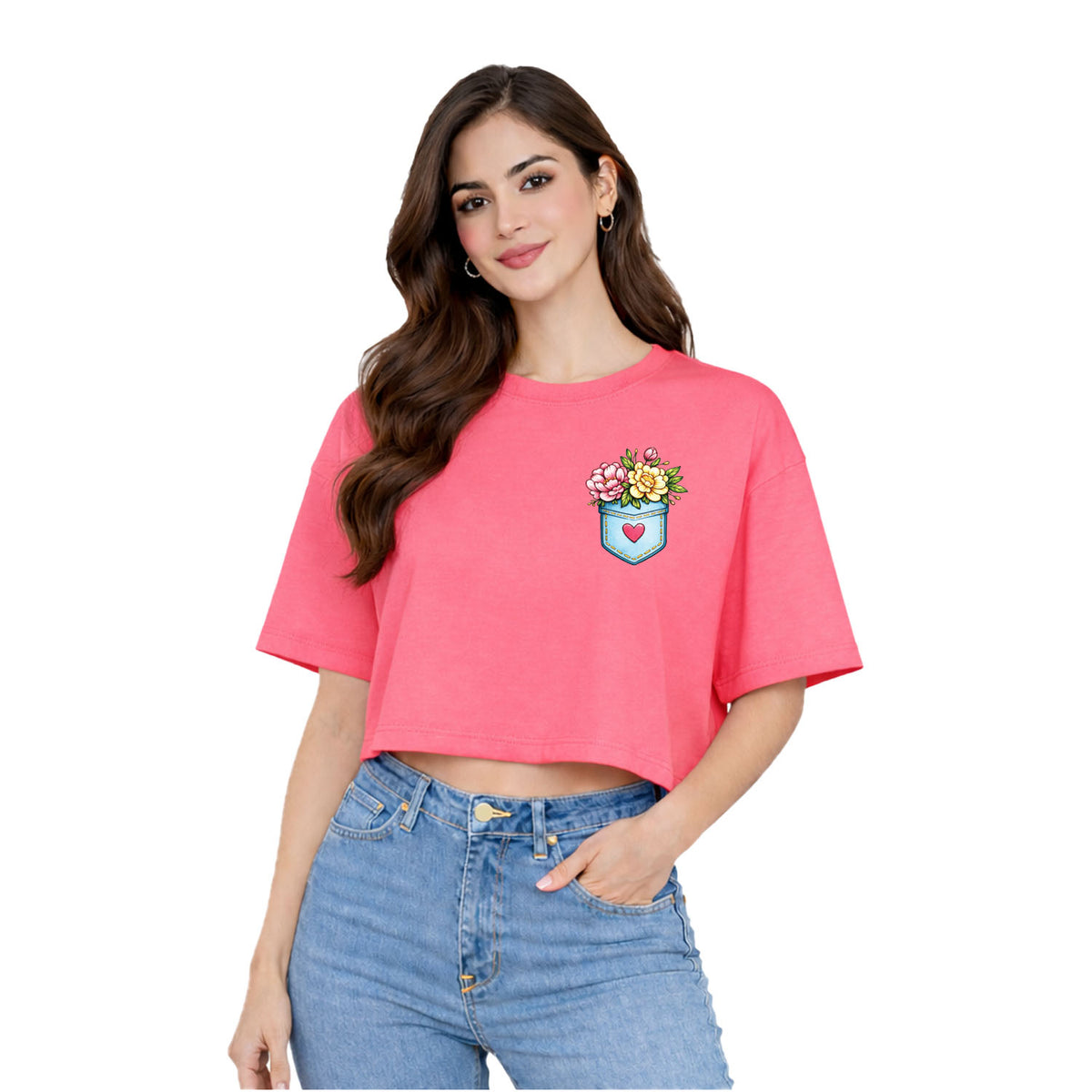 BestyPop Women’s Oversized Half Sleeve Crop Top