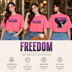 BestyPop Women’s Oversized Half Sleeve Crop Top - 220 GSM