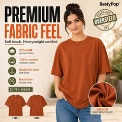 BestyPop Women’s Oversized Plain T-Shirt