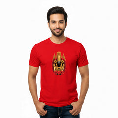 BestyPop Men’s Graphic Print Round Neck T-Shirt-Tirupathi Balaji (170 GSM single jersey)
