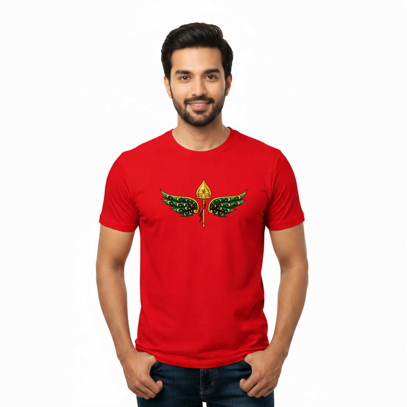 BestyPop Men’s Graphic Print Round Neck T-Shirt- Murugan (170 GSM single jersey)