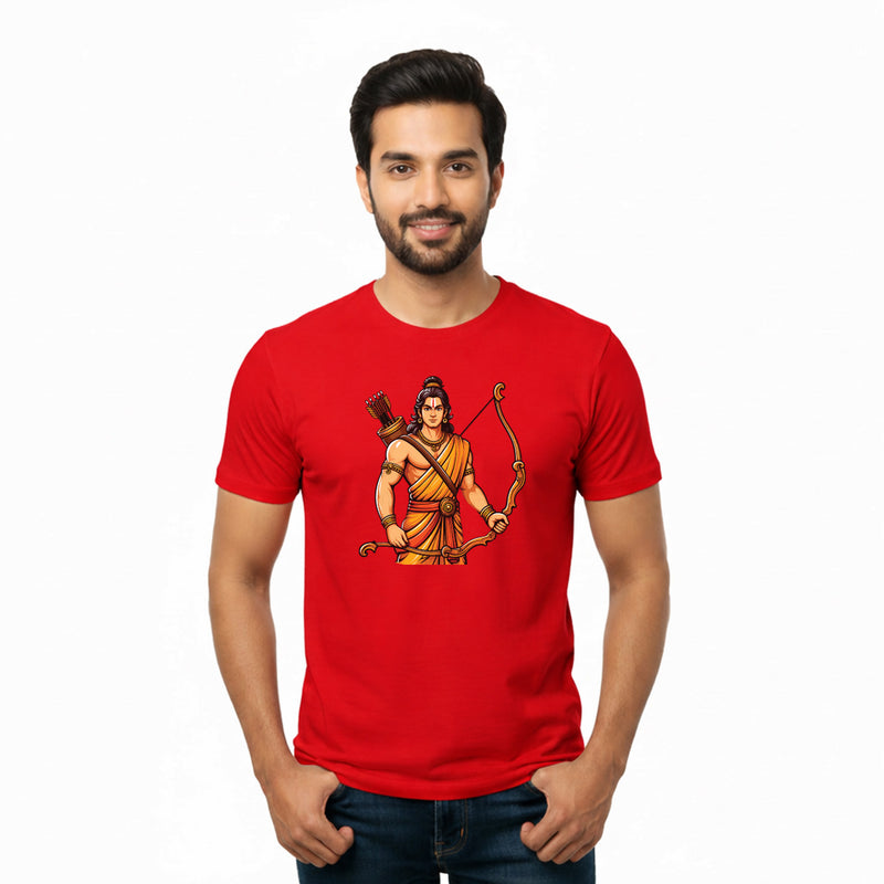 BestyPop Men’s Graphic Print Round Neck T-Shirt- Jai Shree Ram (170 GSM single jersey)