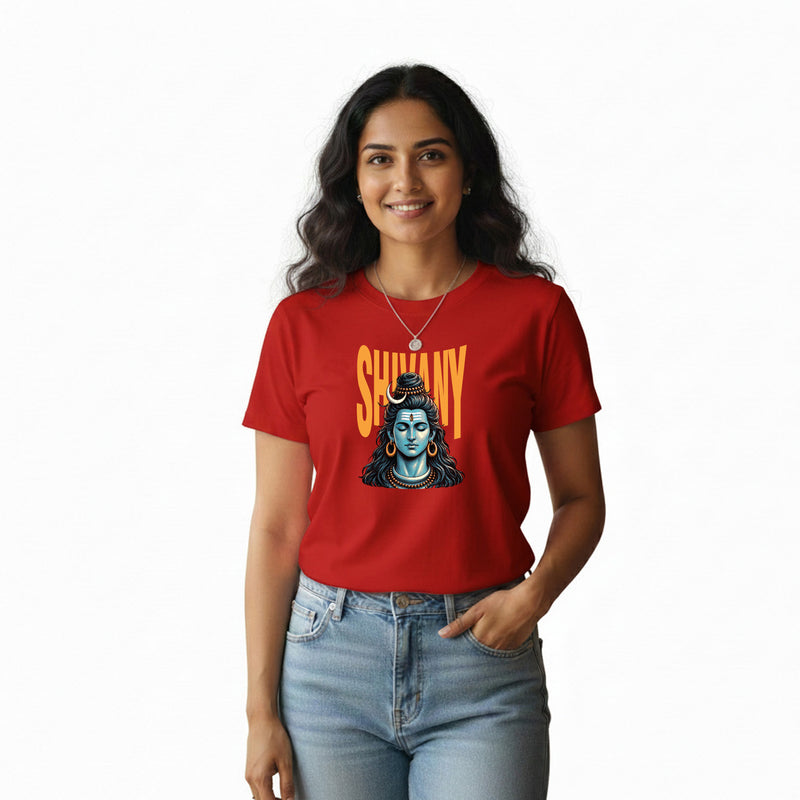 BestyPop Women’s Graphic Print Round Neck T-Shirt - Shivan (170 GSM single jersey)