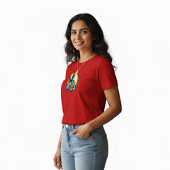 BestyPop Women’s Graphic Print Round Neck T-Shirt- Jai Shree Ram (170 GSM single jersey)