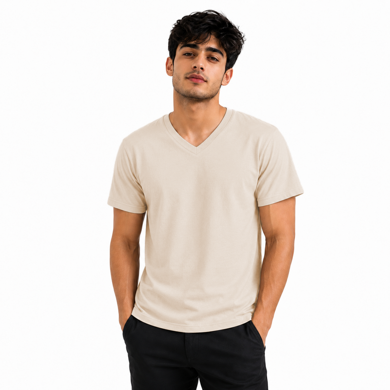 BestyPop Men’s Plain V-Neck T-Shirt
