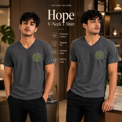 BestyPop Men’s Graphic Print V-Neck T-Shirt- 190GSM