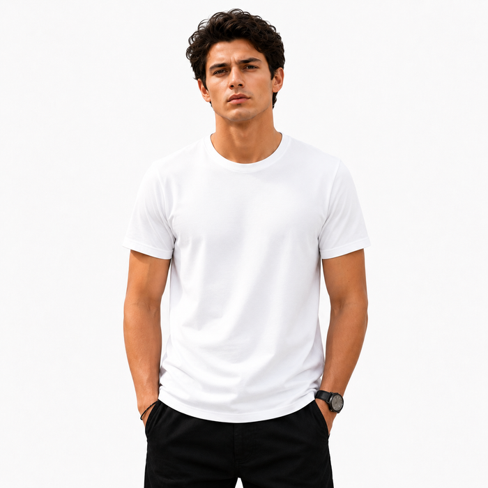 BestyPop Men’s Plain Round Neck T-Shirt
