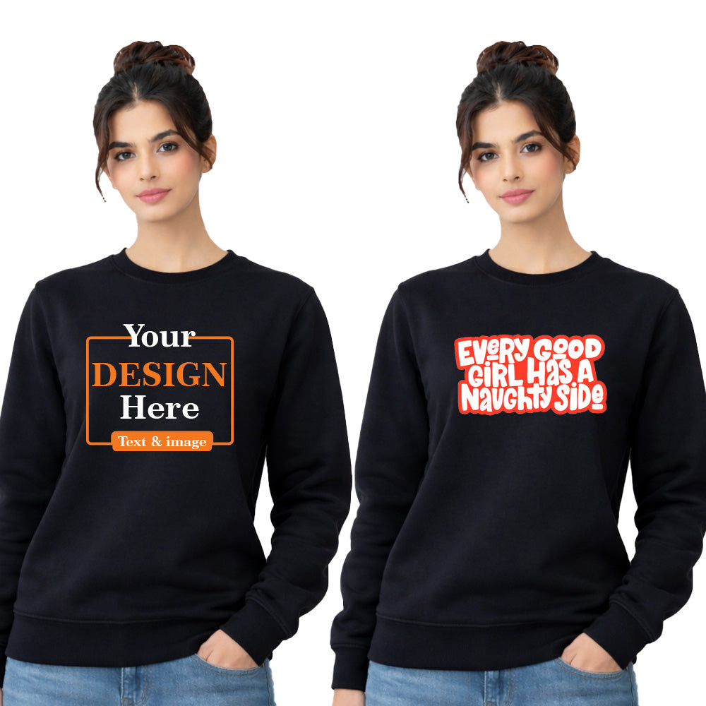 Bestypop Women Round Neck sweatshirt T-shirt – Customize