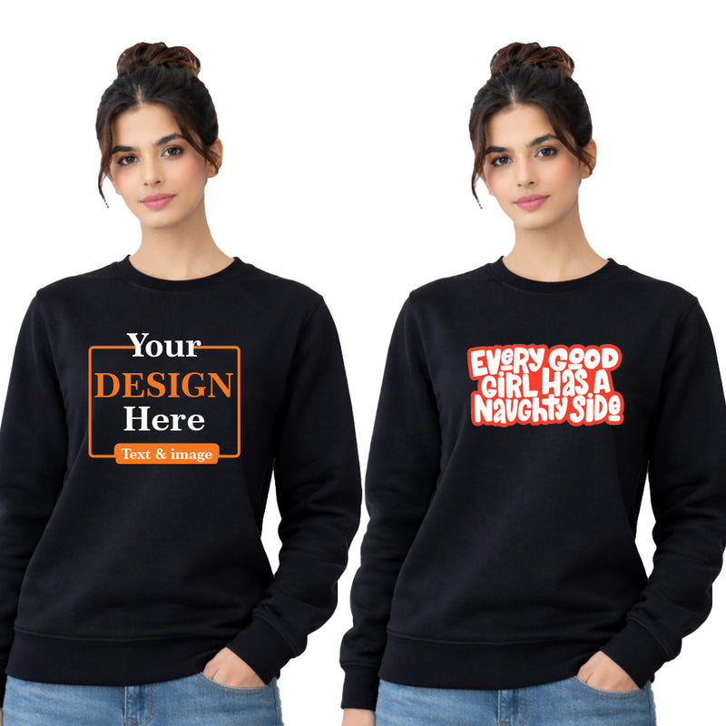 Bestypop Women Round Neck sweatshirt T-shirt – Customize
