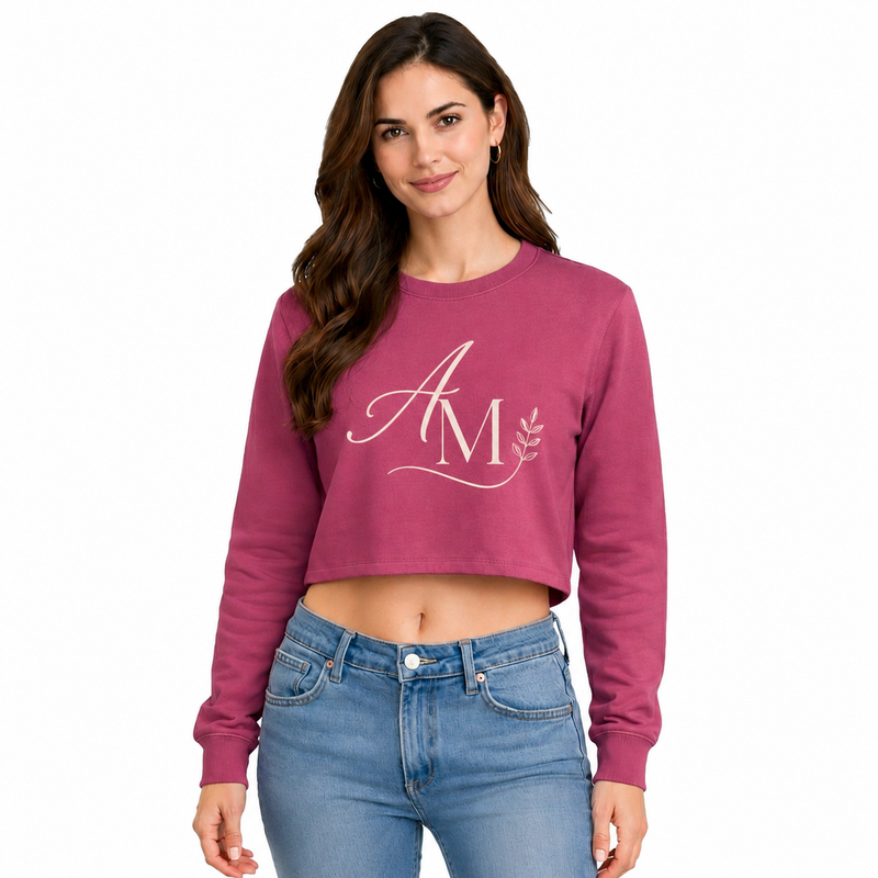 BestyPop Women’s Oversized full Sleeve Crop Top- AM Designs