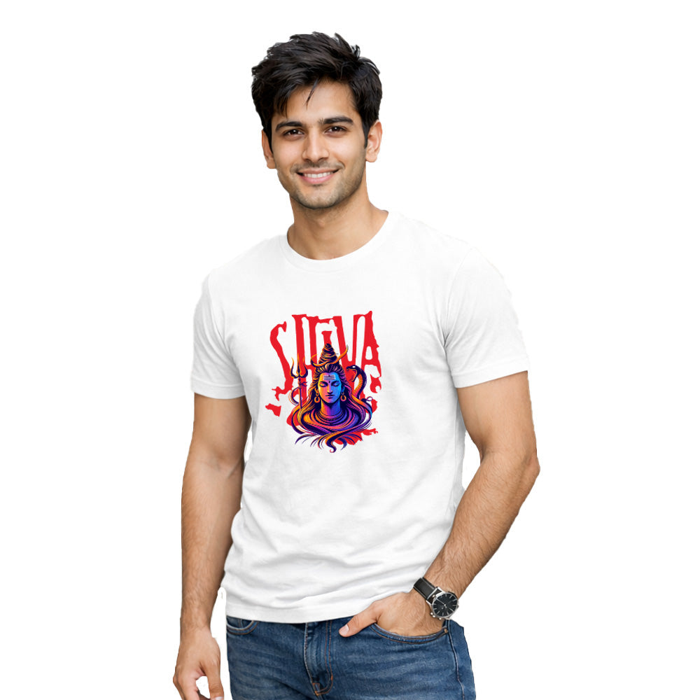 BestyPop Men’s Graphic Print Round Neck T-Shirt- Shivan (170 GSM single jersey)