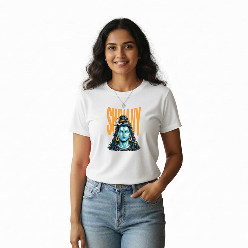BestyPop Women’s Graphic Print Round Neck T-Shirt - Shivan (170 GSM single jersey)