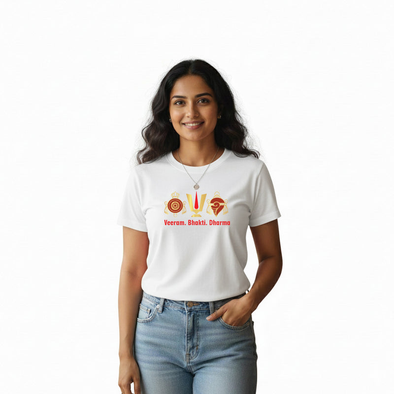 BestyPop Women’s Graphic Print Round Neck T-Shirt-Thirupathi Balaji (170 GSM single jersey)