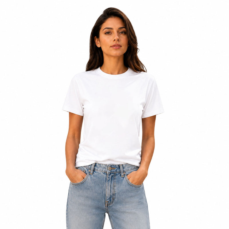 Women’s Plain Round Neck T-Shirt - 190 GSM Single Jersey
