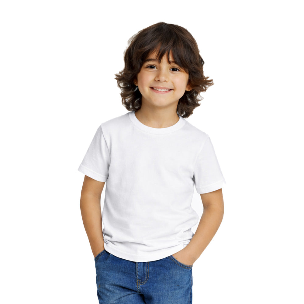 BestyPop Boy’s Plain Round Neck T-Shirt - 190 GSM Single jersey