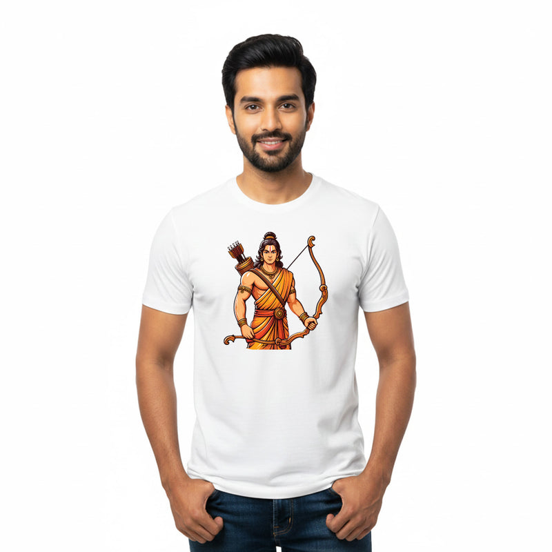 BestyPop Men’s Graphic Print Round Neck T-Shirt- Jai Shree Ram (170 GSM single jersey)