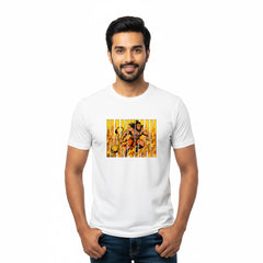 BestyPop Men’s Graphic Print Round Neck T-Shirt- Hanuman (170 GSM single jersey)
