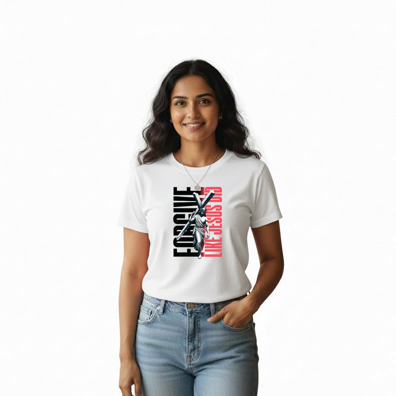 BestyPop Women’s Graphic Print Round Neck T-Shirt-Jesus(170 GSM single jersey)