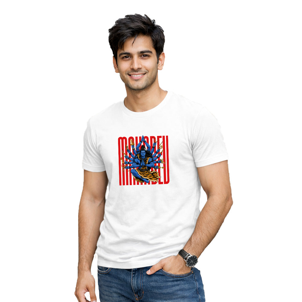 BestyPop Men’s Graphic Print Round Neck T-Shirt- Shivan (170 GSM single jersey)