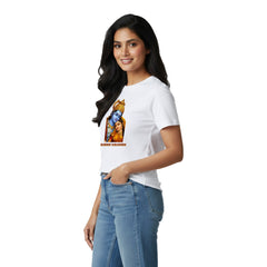 BestyPop Women’s Graphic Print Round Neck T-Shirt- Krishna (170 GSM single jersey)