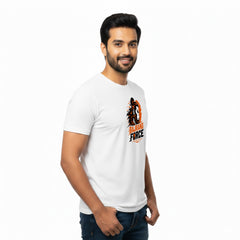 BestyPop Men’s Graphic Print Round Neck T-Shirt- Hanuman (170 GSM single jersey)