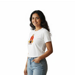 BestyPop Women’s Graphic Print Round Neck T-Shirt-Thirupathi Balaji (170 GSM single jersey)