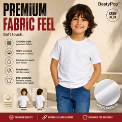 BestyPop Boy’s Plain Round Neck T-Shirt