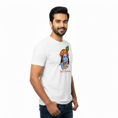 BestyPop Men’s Graphic Print Round Neck T-Shirt- Krishna (170 GSM single jersey)