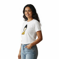 BestyPop Women’s Graphic Print Round Neck T-Shirt- Buddha (170 GSM single jersey)