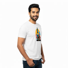 BestyPop Men’s Graphic Print Round Neck T-Shirt- Buddha (170 GSM single jersey)