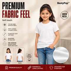 BestyPop Girl’s Plain Round Neck T-Shirt
