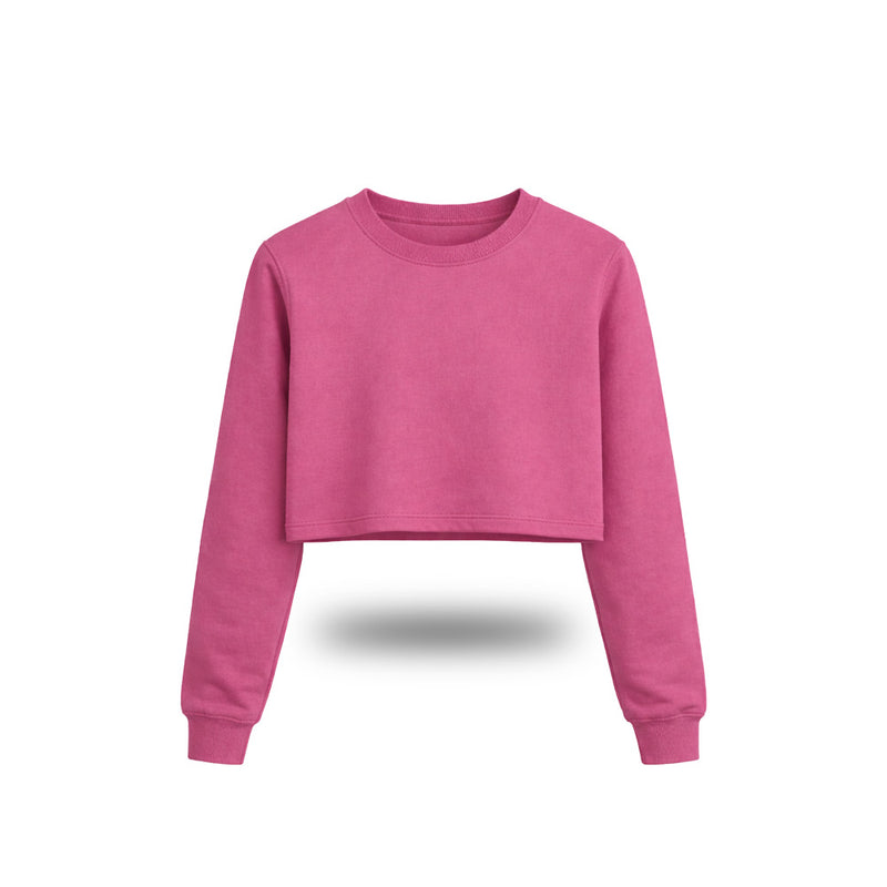 Plain Full Sleeve Crop Tops